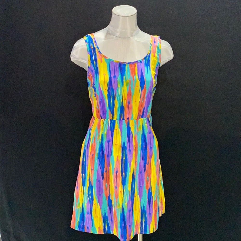 Multi-Colored Open Back Dress
